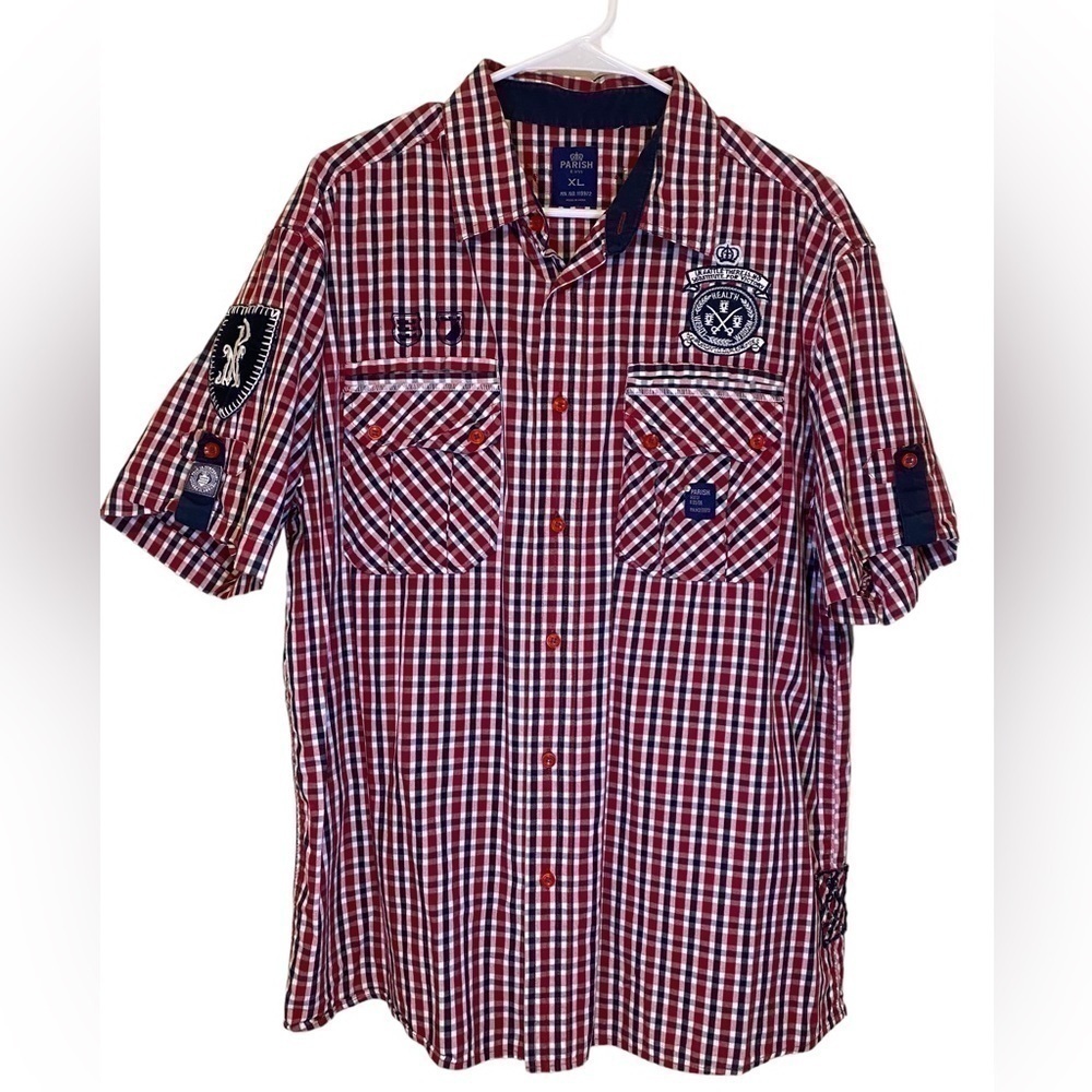 Parish Nation Mens short sleeve button down shirt size XL